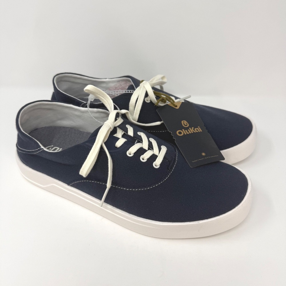 OluKai Tradewind Mens Size 11 Mood Indigo Canvas Sneakers 10533-ZNZN NEW